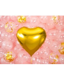 Fóliový balón v tvare srdca, 61cm, červený,zlatý,svetloružový,svetlo fialový,biely