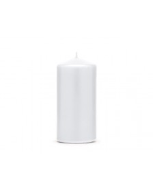 Matná klubová sviečka, biela, 12 x 6 cm