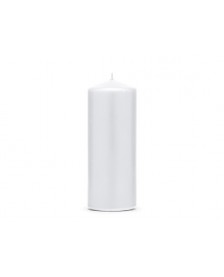 Matná klubová sviečka, biela, 15 x 6 cm