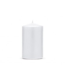 Matná klubová sviečka, biela, 10 x 6,5 cm