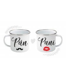 Plechové hrnčeky pre páry - Pán a pani