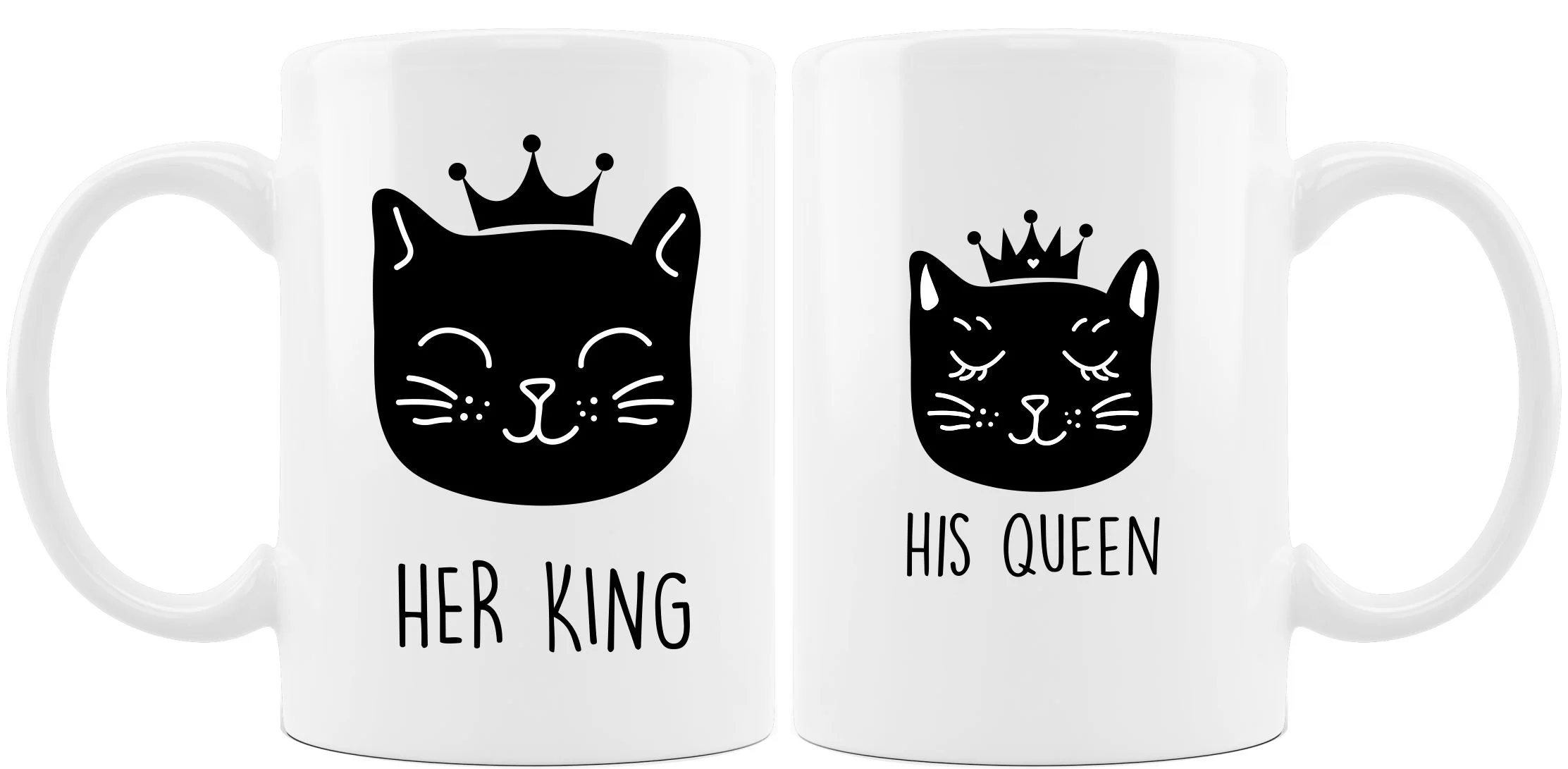 Keramické hrnčeky pre páry HER KING HIS QUEEN