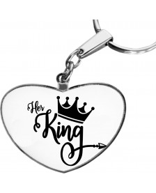 Kovová kľúčenka srdce KING
