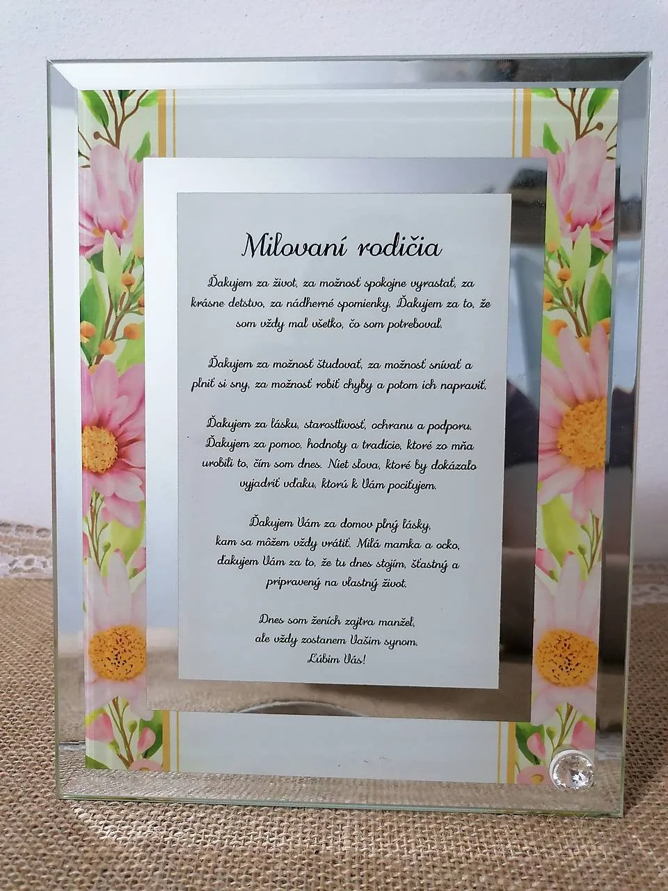 Poďakovanie rodičom
