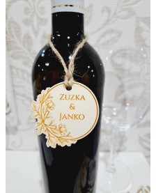 Etiketa na fľašu - drevená