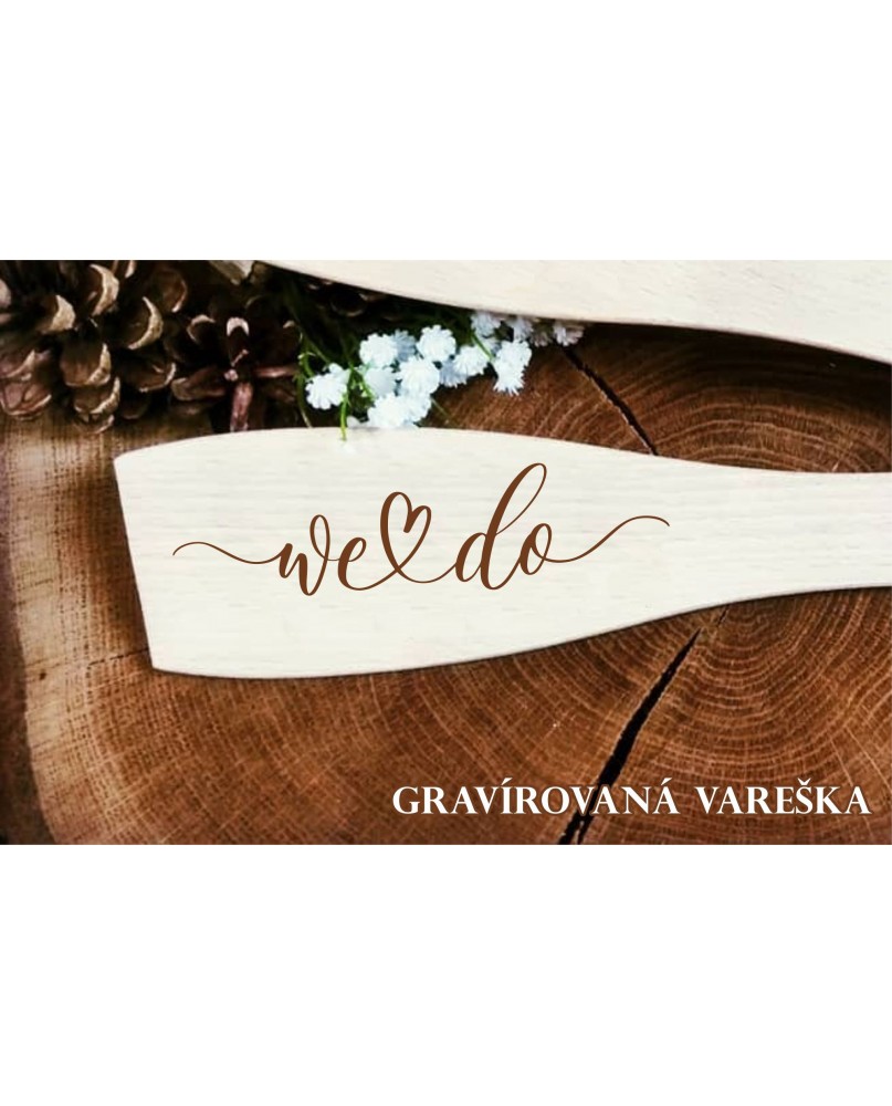 Gravírovaná vareška - darček pre svadobných hostí