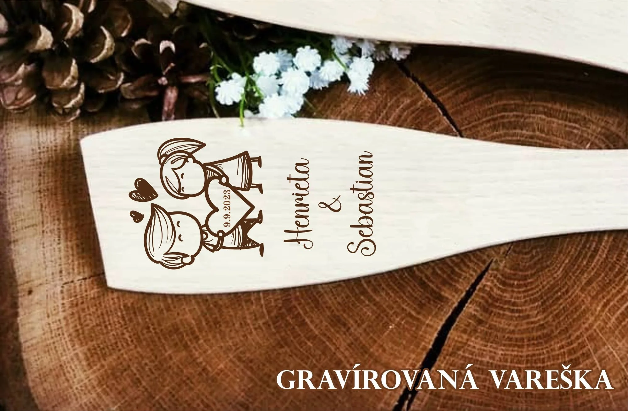 Gravírovaná vareška - darček pre svadobných hostí