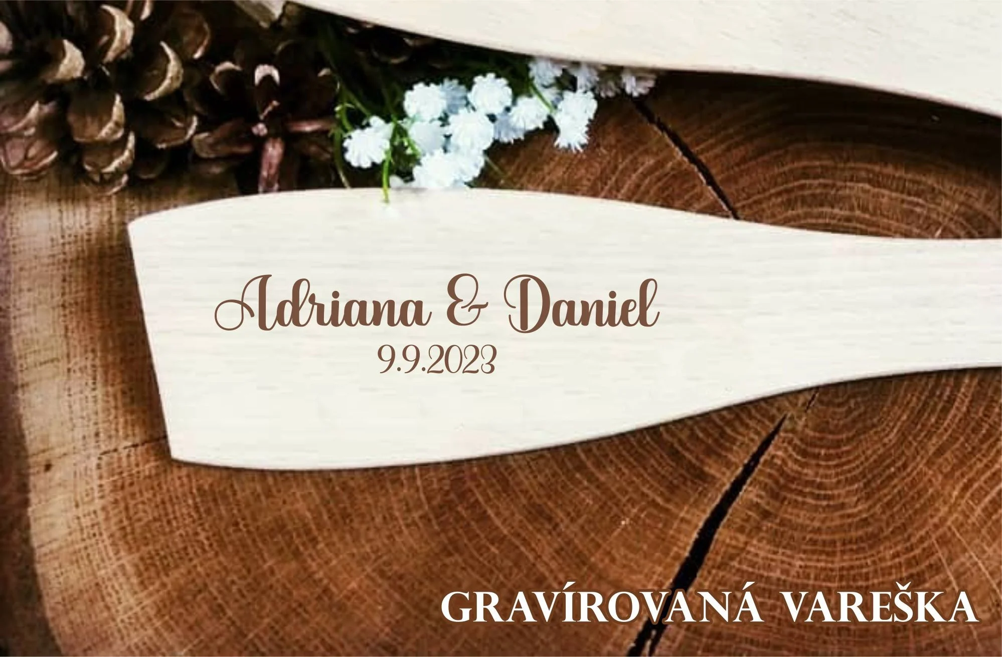 Gravírovaná vareška - darček pre svadobných hostí