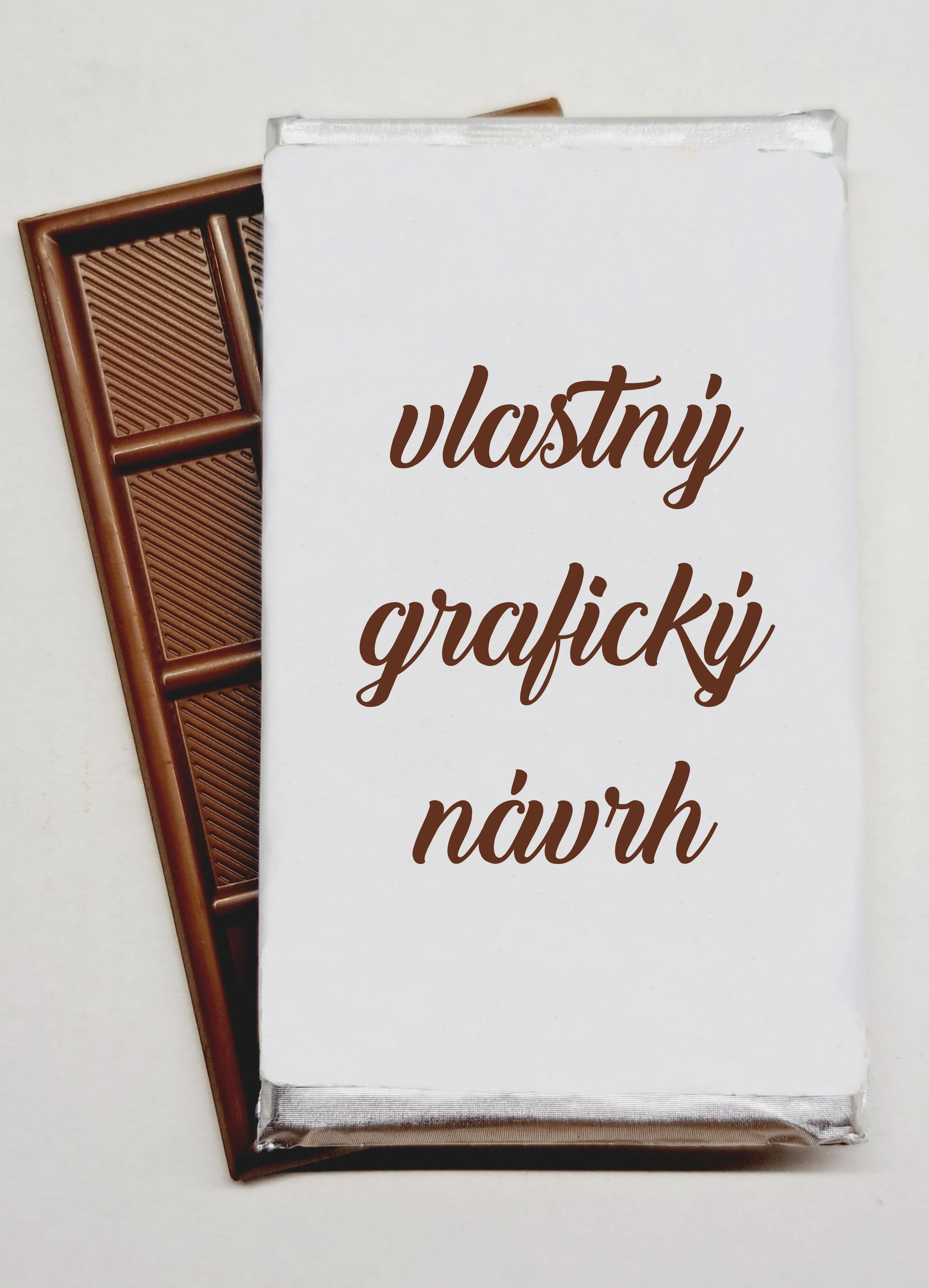 Svadobná čokoládka - vlastný grafický návrh