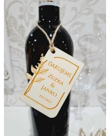 Etiketa na fľašu - drevená