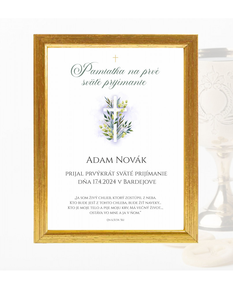 pamiatka na prvé sväté prijímanie