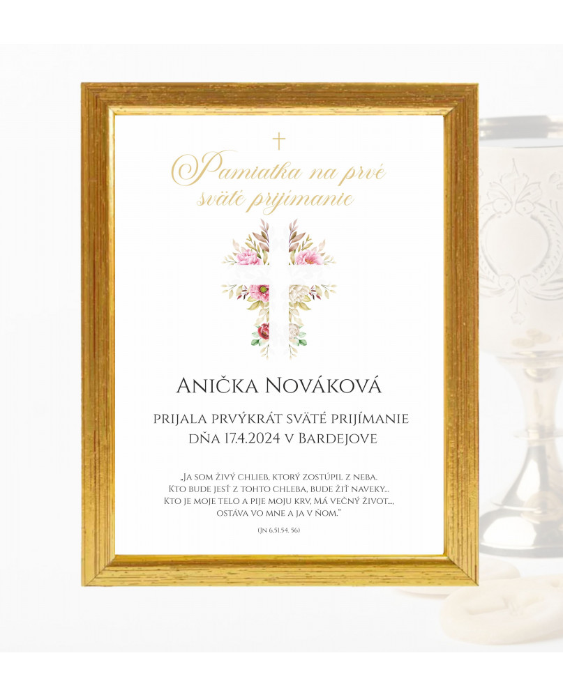 pamiatka na prvé sväté prijímanie