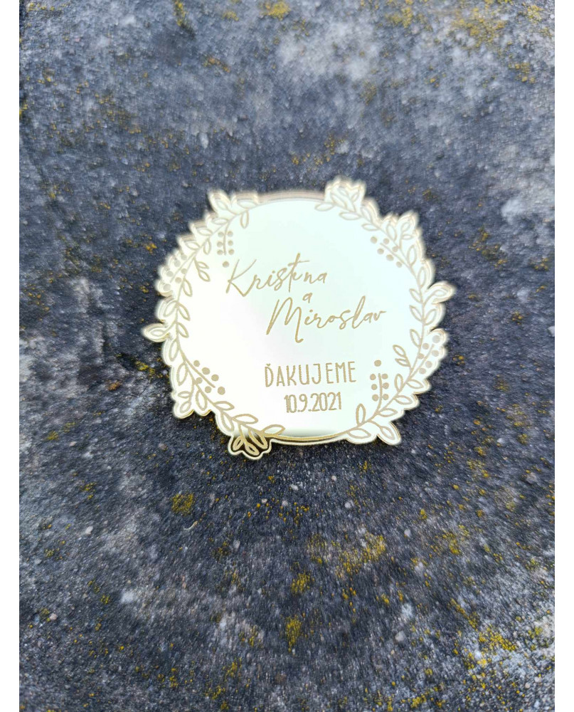 Magnetka zrkadlová zlatá