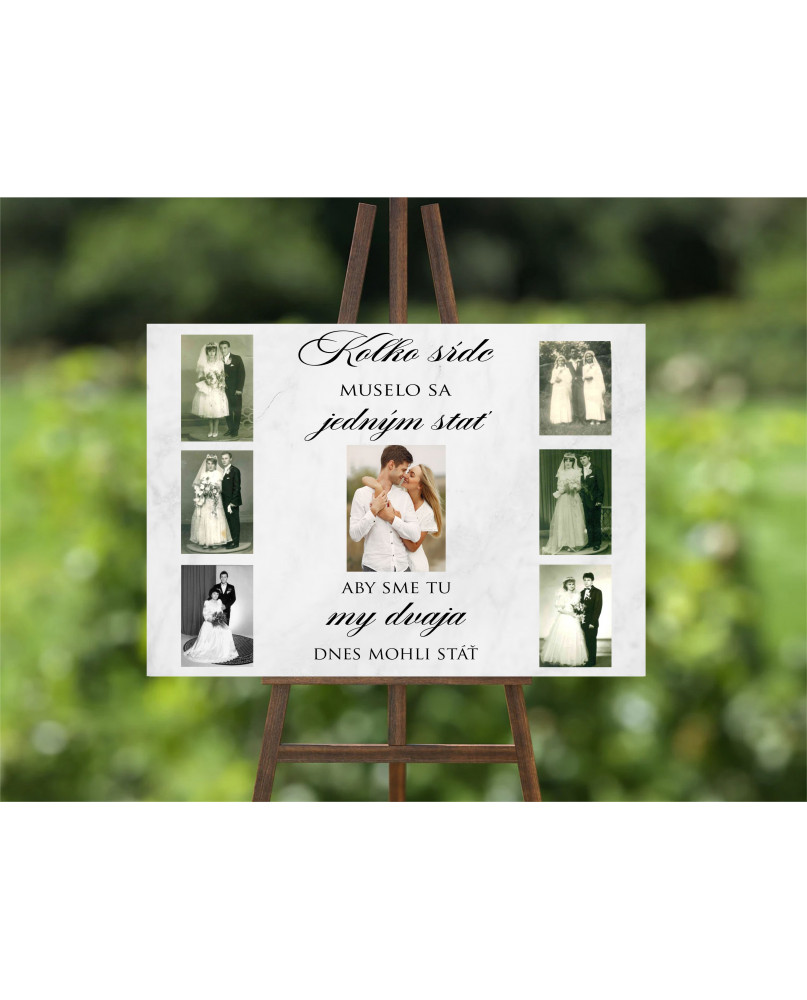 Uvítacia tabuľa- vlastný návrh z fotiek