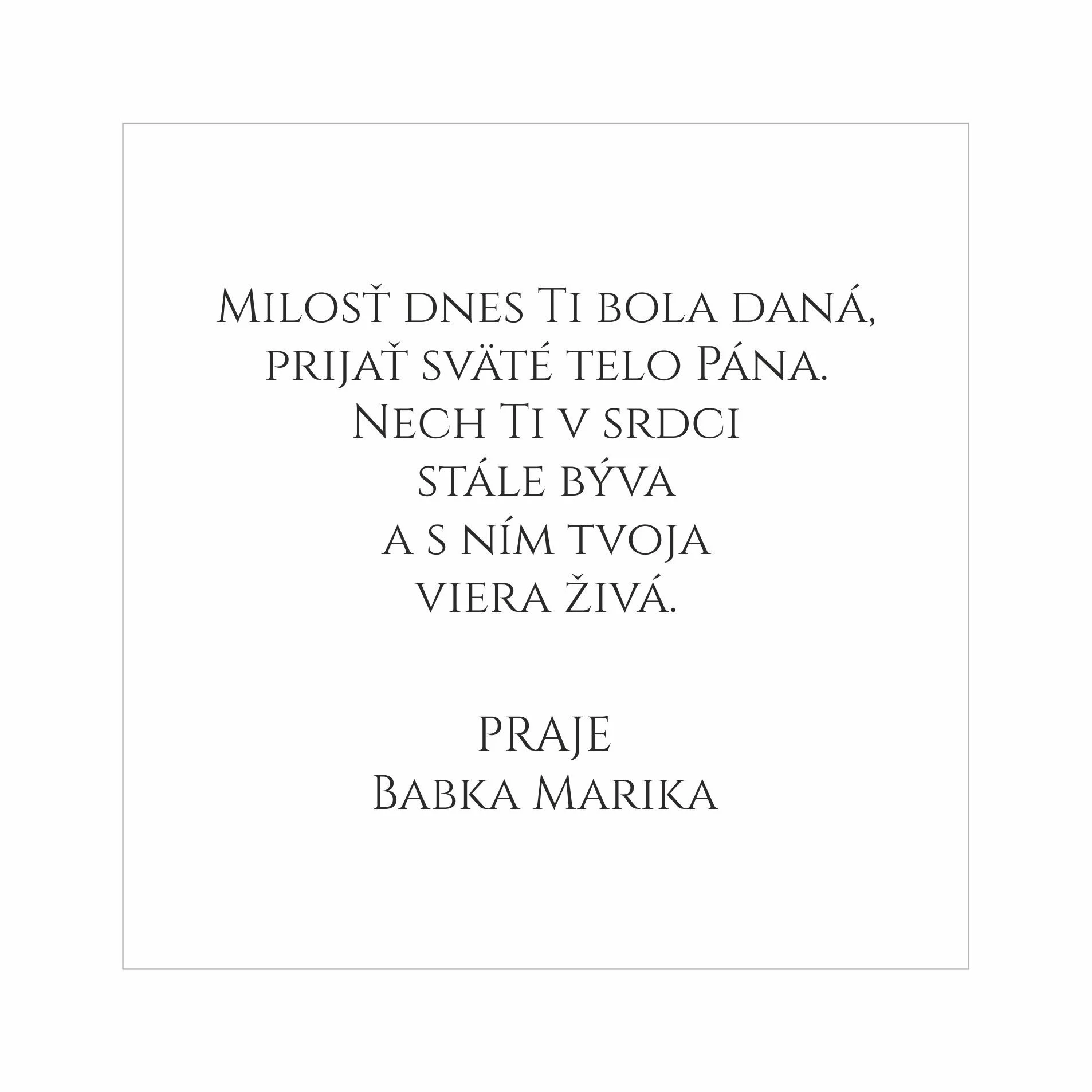 darček na prvé sväté prijímanie
